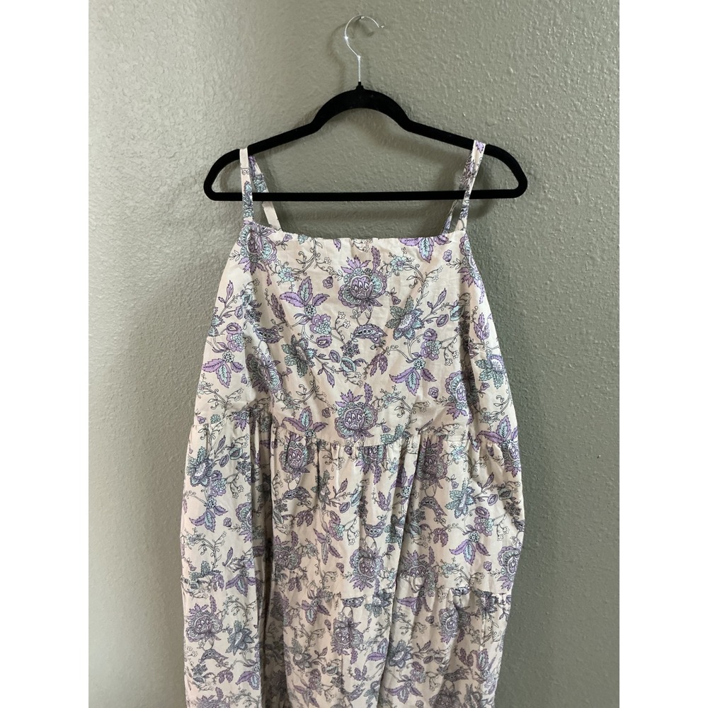 Lane Bryant Floral Paisley Tiered Cotton Maxi Dress Purple Teal Plus Size 24